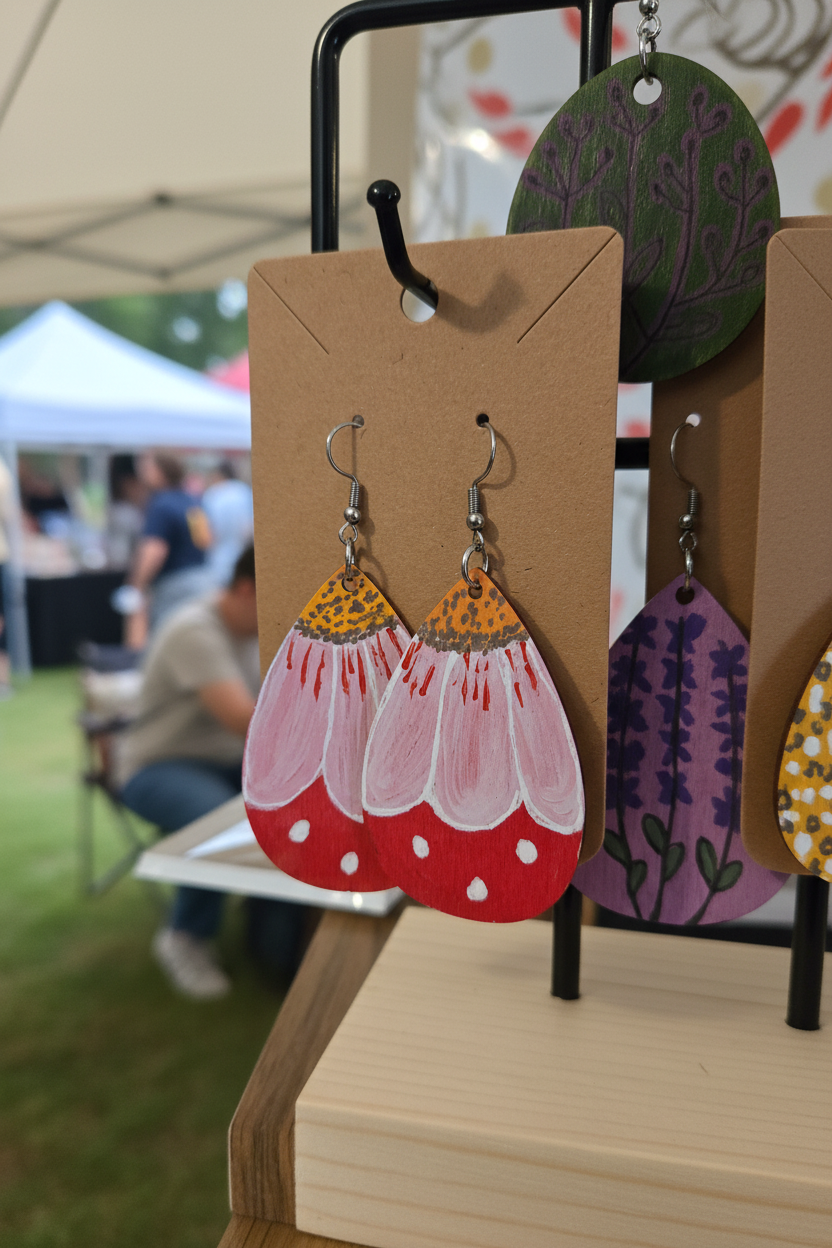 Pink Coneflower Statement Dangles