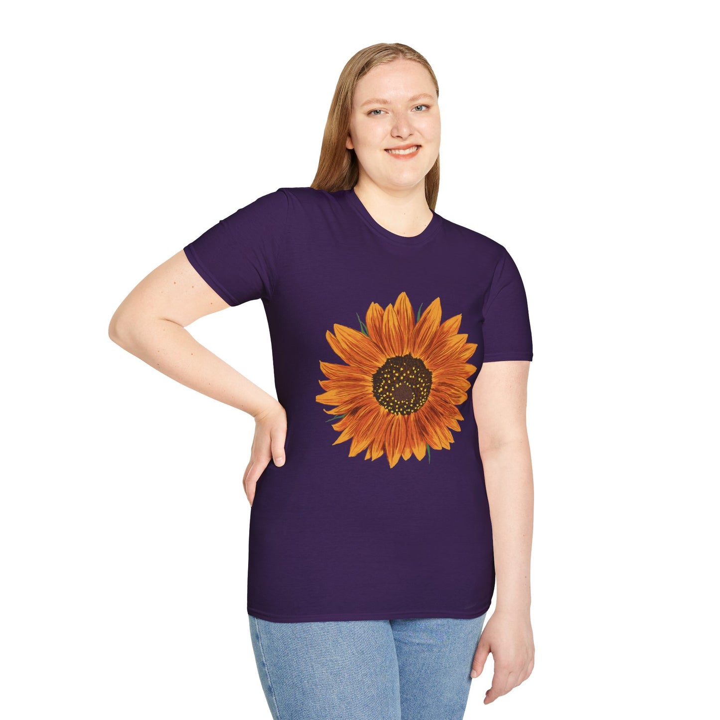 Sunflower Unisex Softstyle T-Shirt, Floral Tee, Summer Outfit, Gift for Her, Nature Lover Apparel, Casual Wear