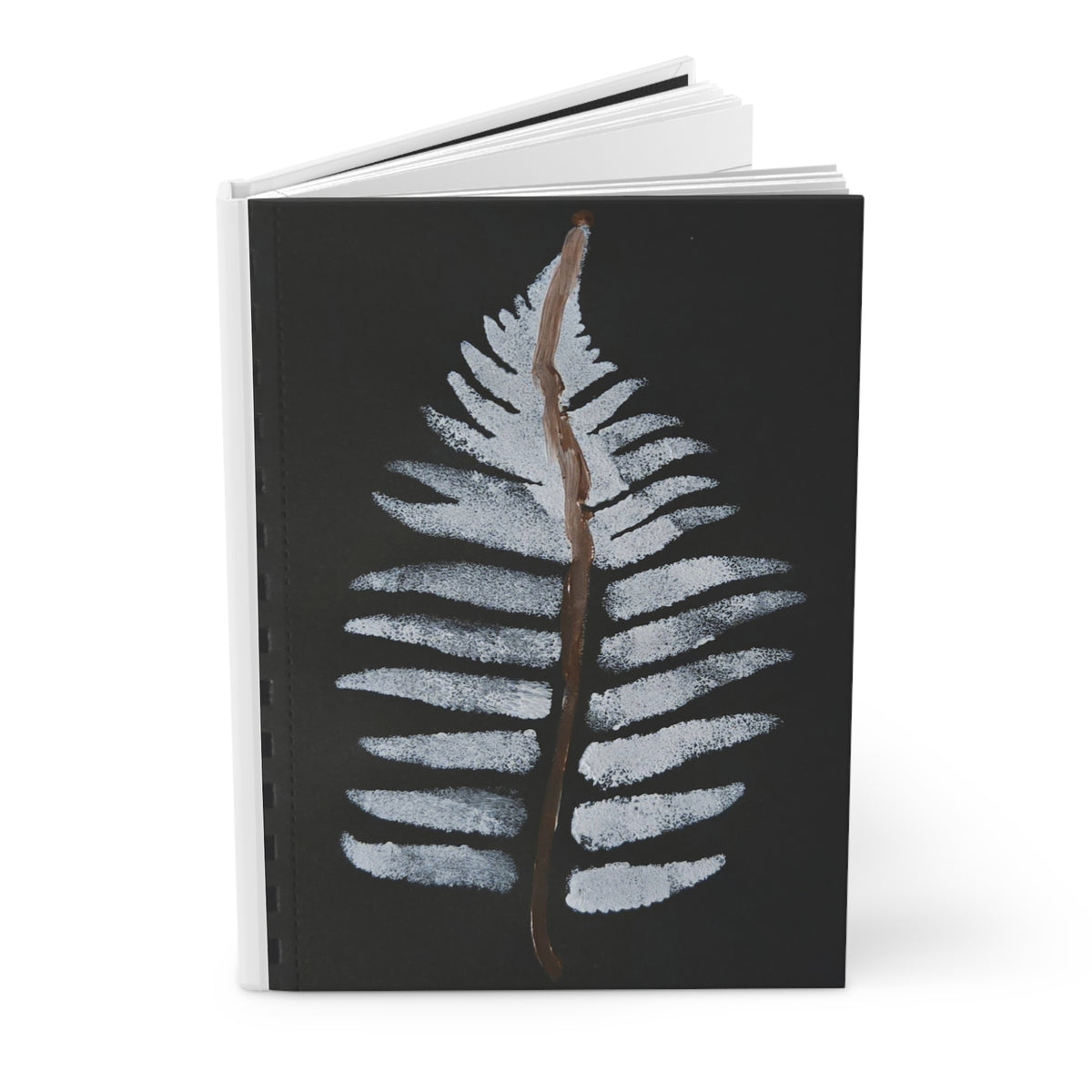 Fern Silhouette Hardcover Journal — Lined Matte Notebook for Nature Lovers