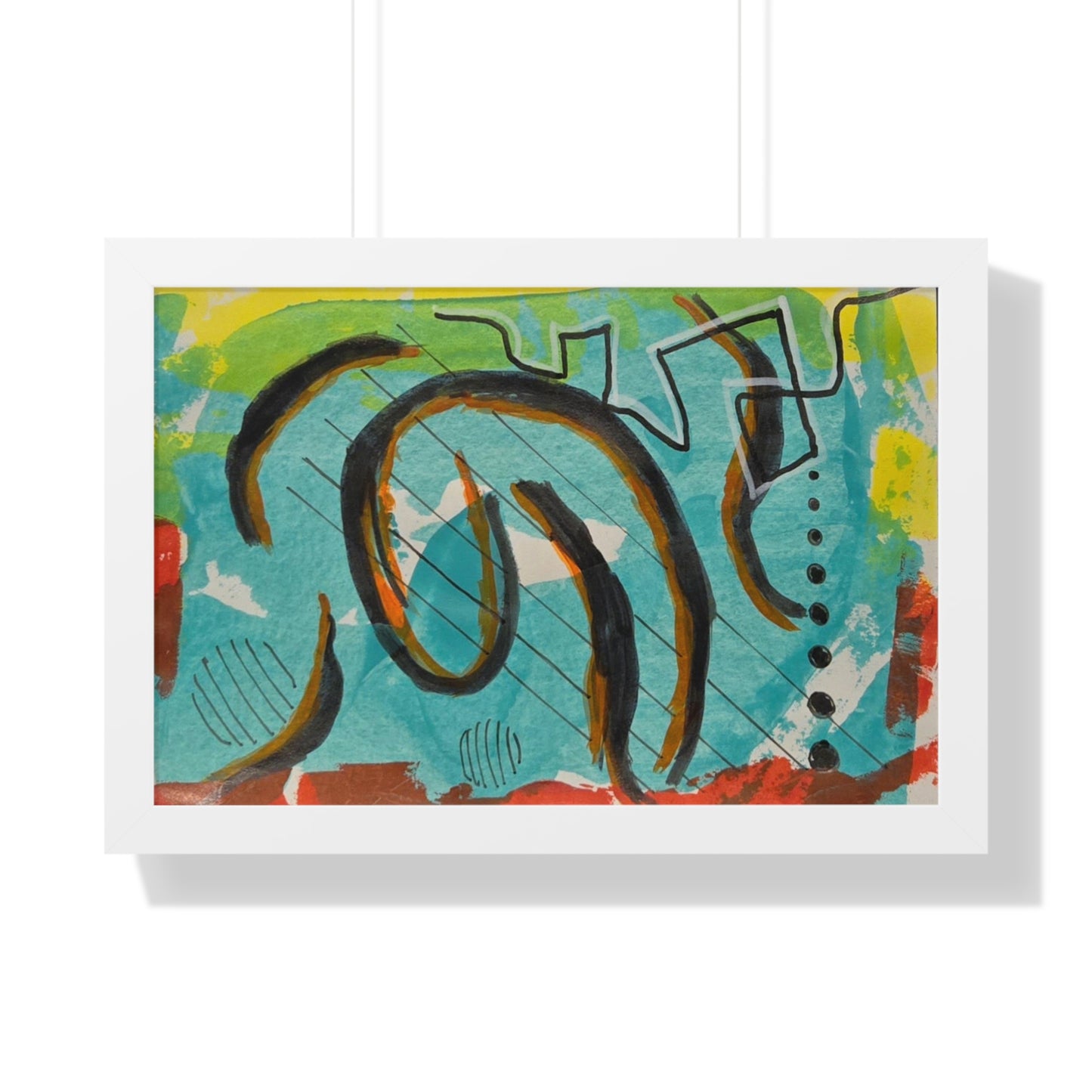 Ebb and Flow Poster Turquoise Abstract Brushstroke