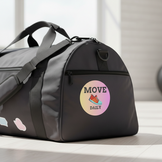 Motivational Round Vinyl Stickers for Active Living, Fitness Decor, Exercise Planner, Gym Gear, Trendy Stickers