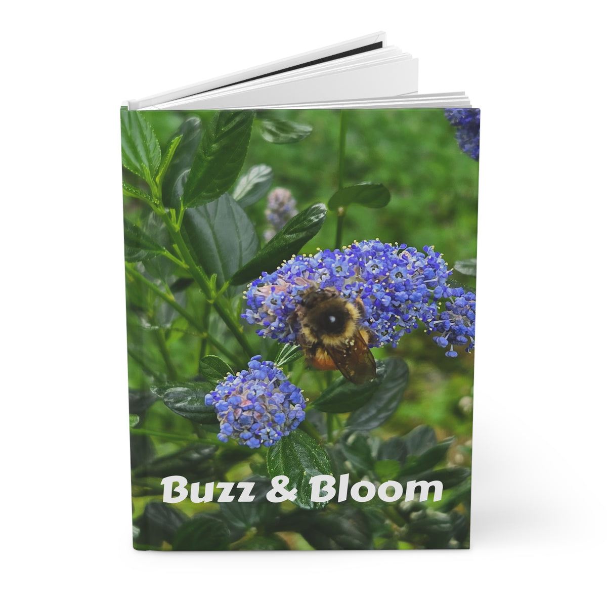 Buzz & Bloom Hardcover Journal — Lined Garden & Bee Notebook for Growth, Goals, and Productivity