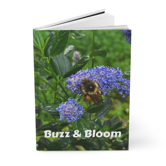 Buzz & Bloom Hardcover Journal — Lined Garden & Bee Notebook for Growth, Goals, and Productivity