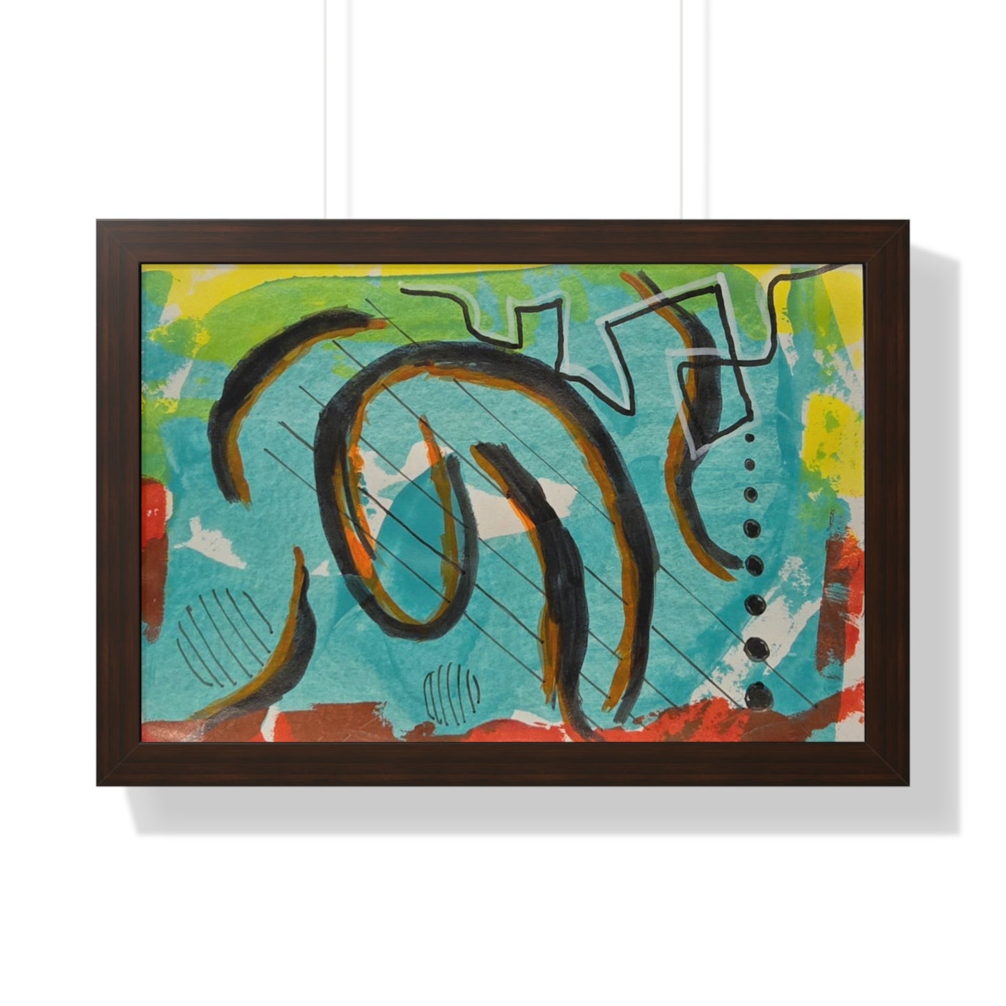 Ebb and Flow Poster Turquoise Abstract Brushstroke