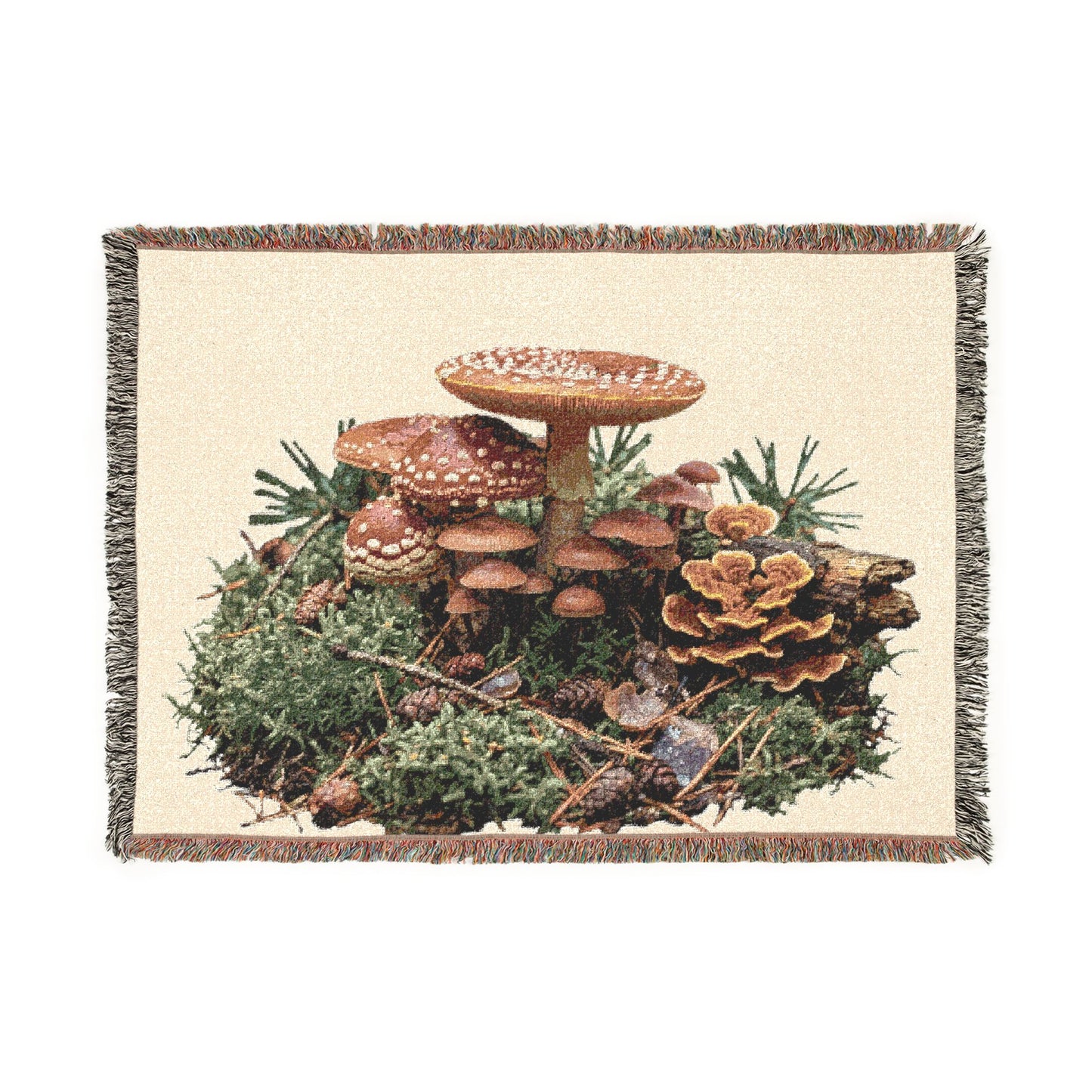 Mushroom Bouquet Woven Blanket - personalization available