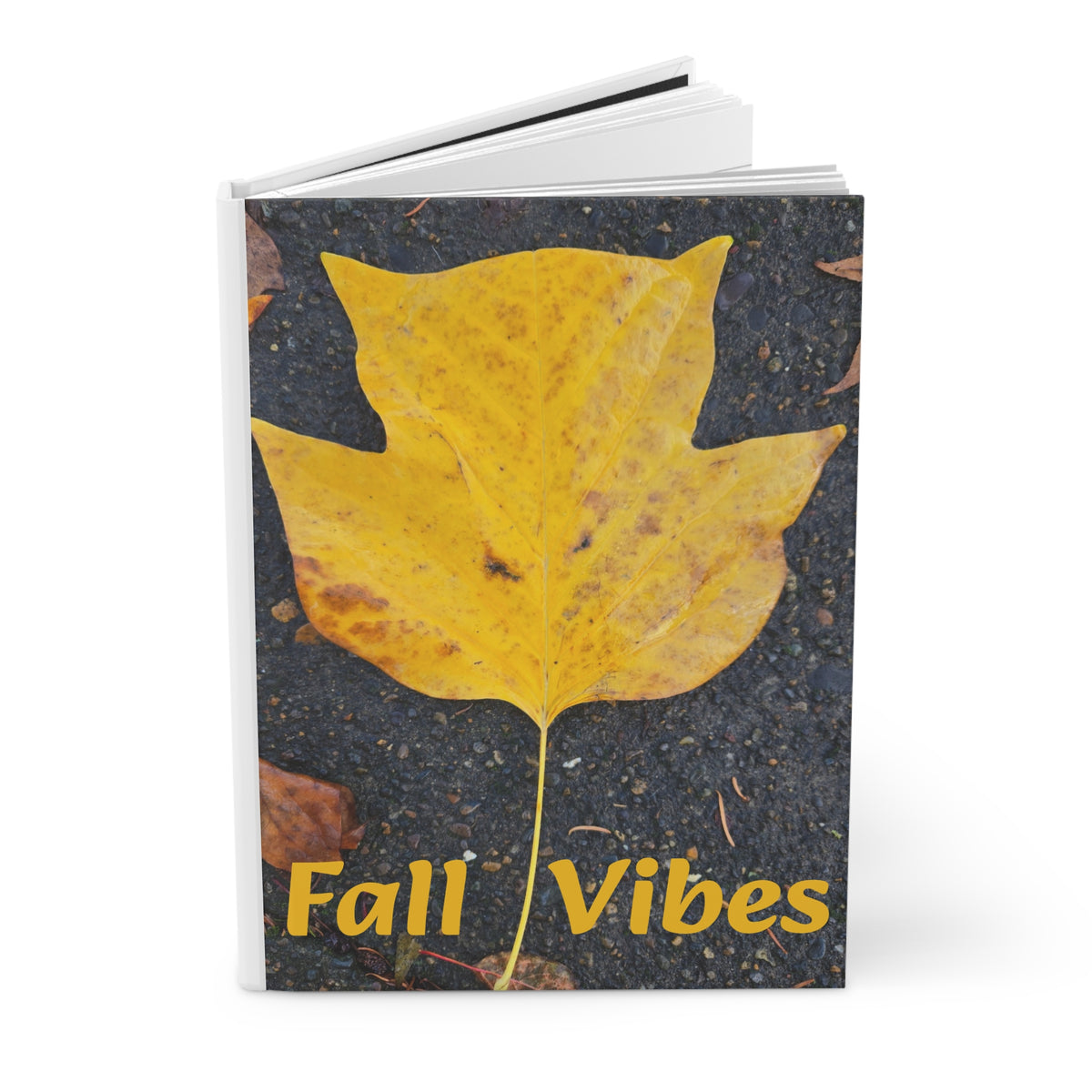 Fall Vibes Hardcover Journal — Lined Autumn Leaf Notebook