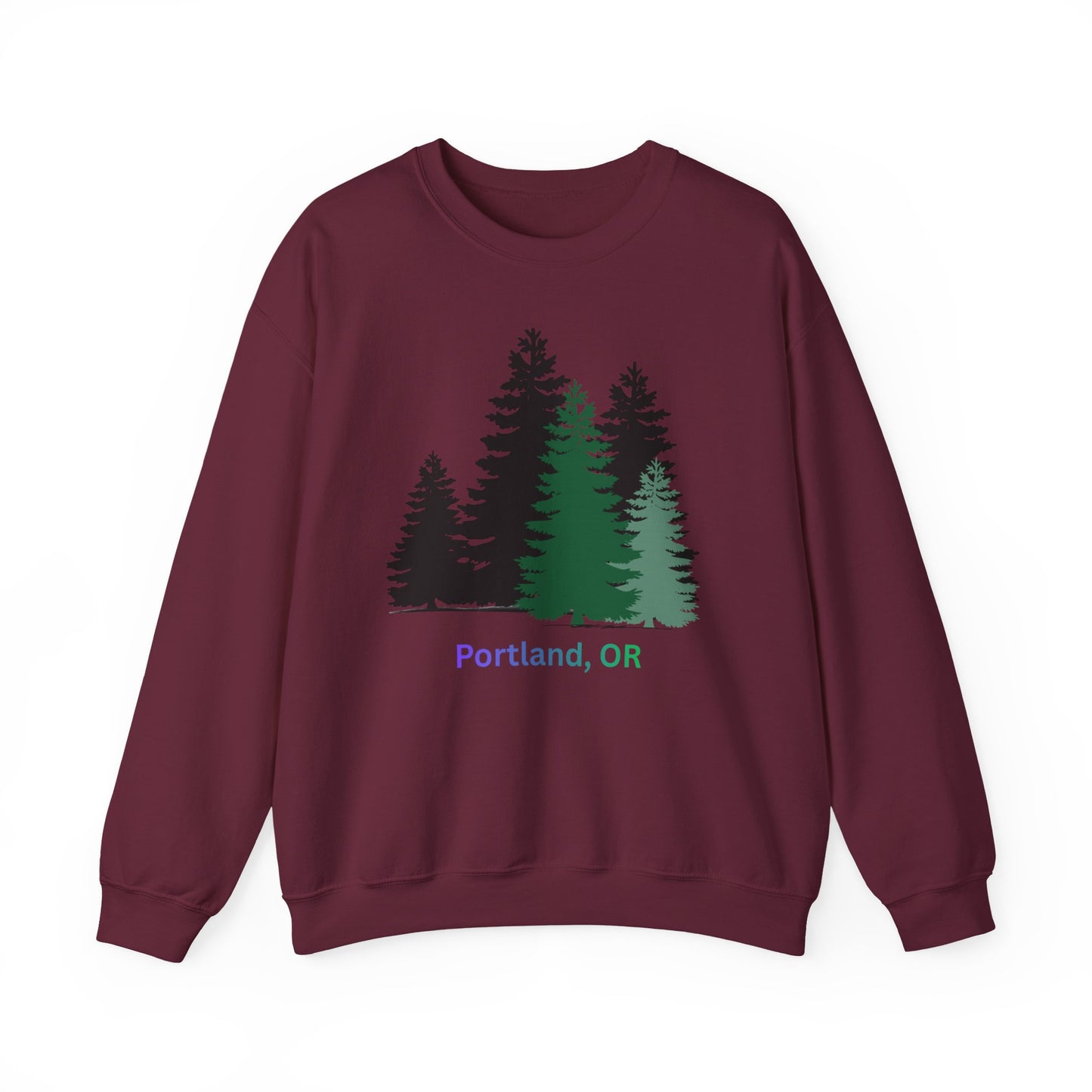 Pine Tree Silhouette Sweatshirt - Portland Forest Vibes
