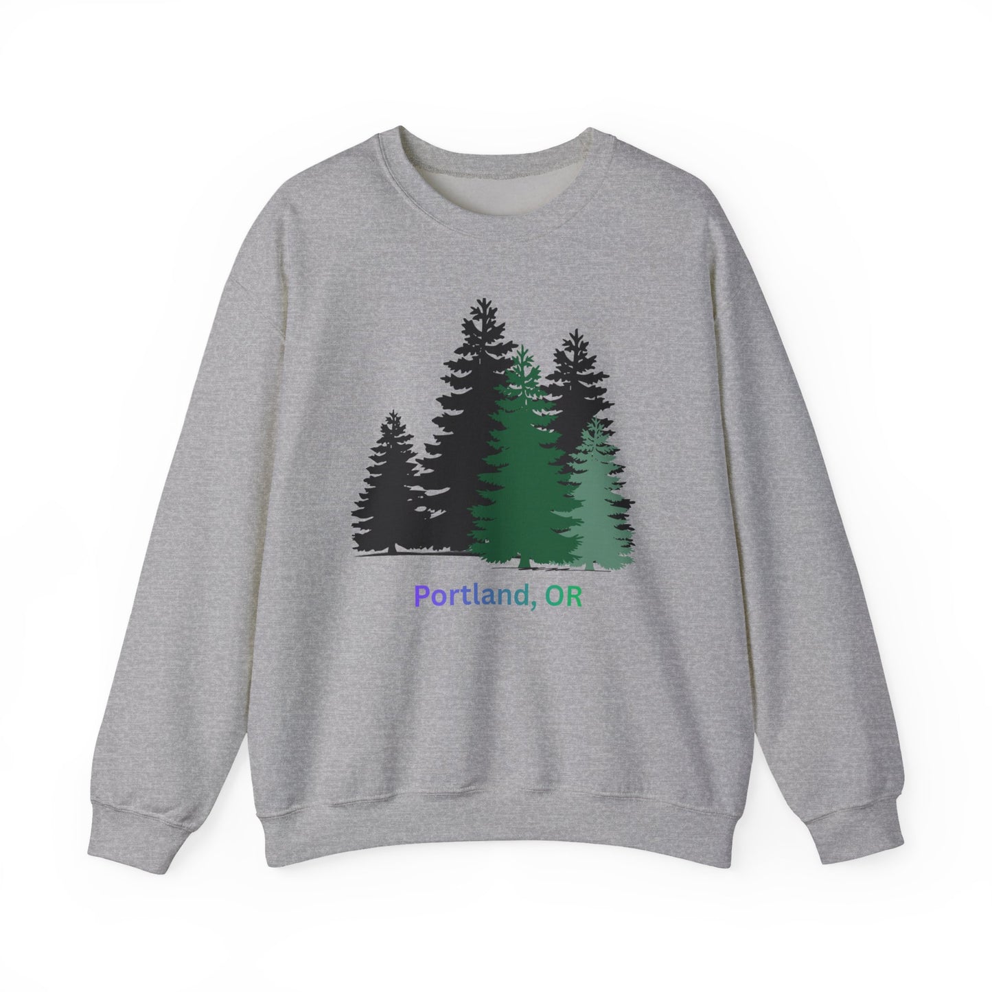 Pine Tree Silhouette Sweatshirt - Portland Forest Vibes
