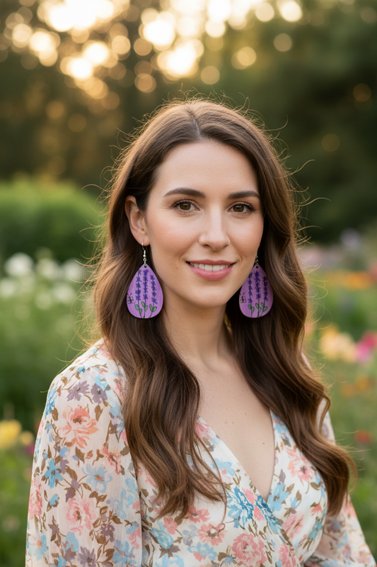 The Lavender & Butterfly Earrings