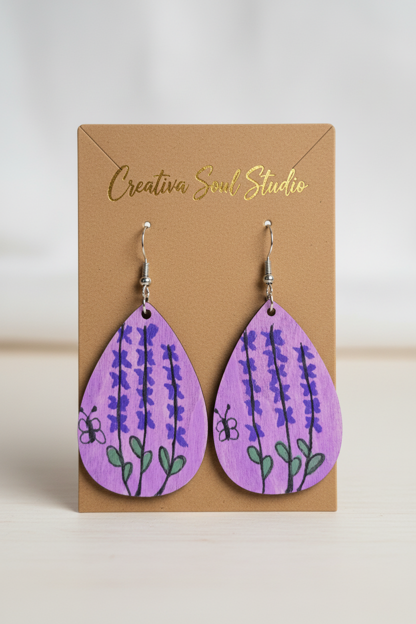 The Lavender & Butterfly Earrings