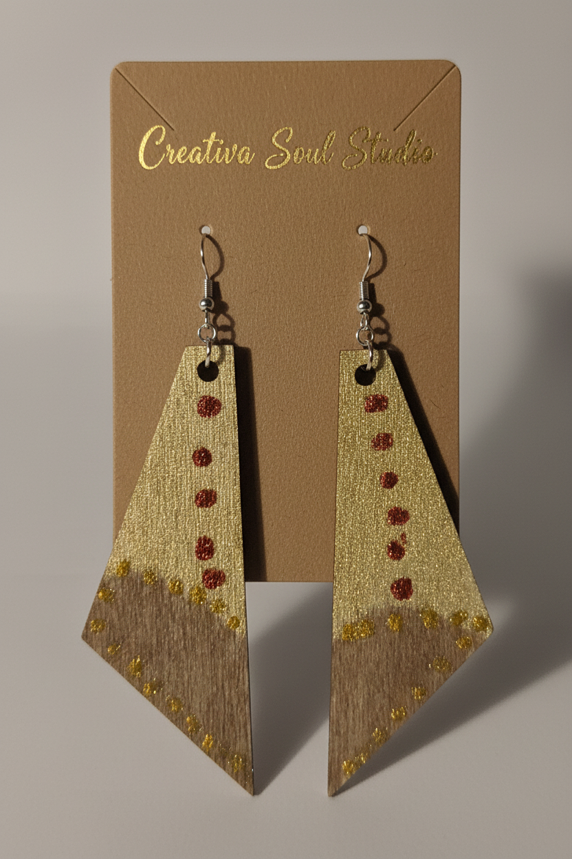 Metallic Geometric Drop Earrings