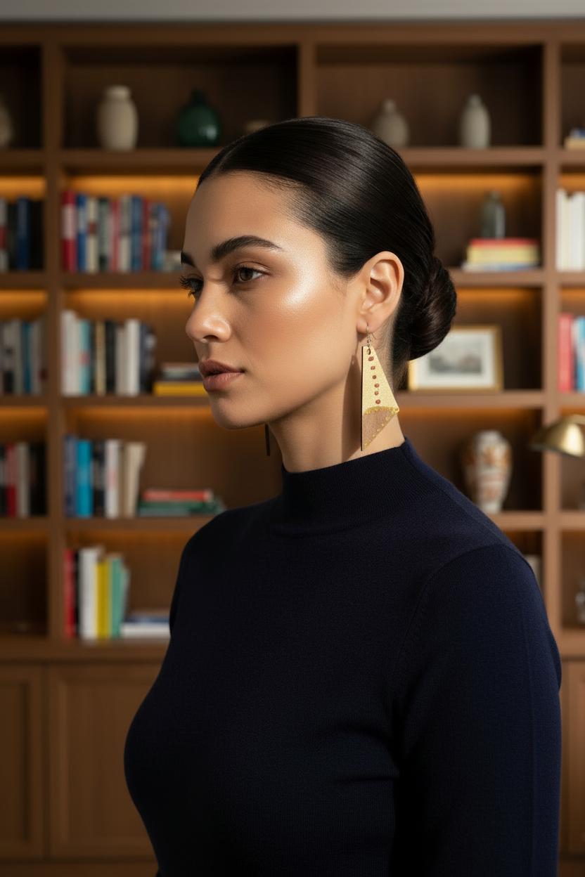 Metallic Geometric Drop Earrings