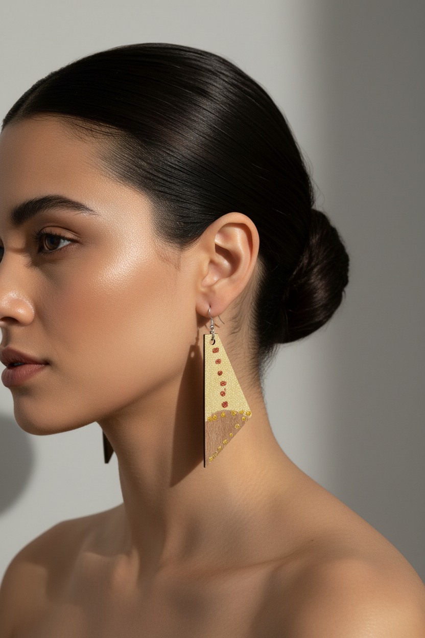 Metallic Geometric Drop Earrings