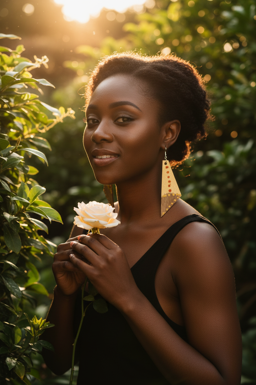 Metallic Geometric Drop Earrings