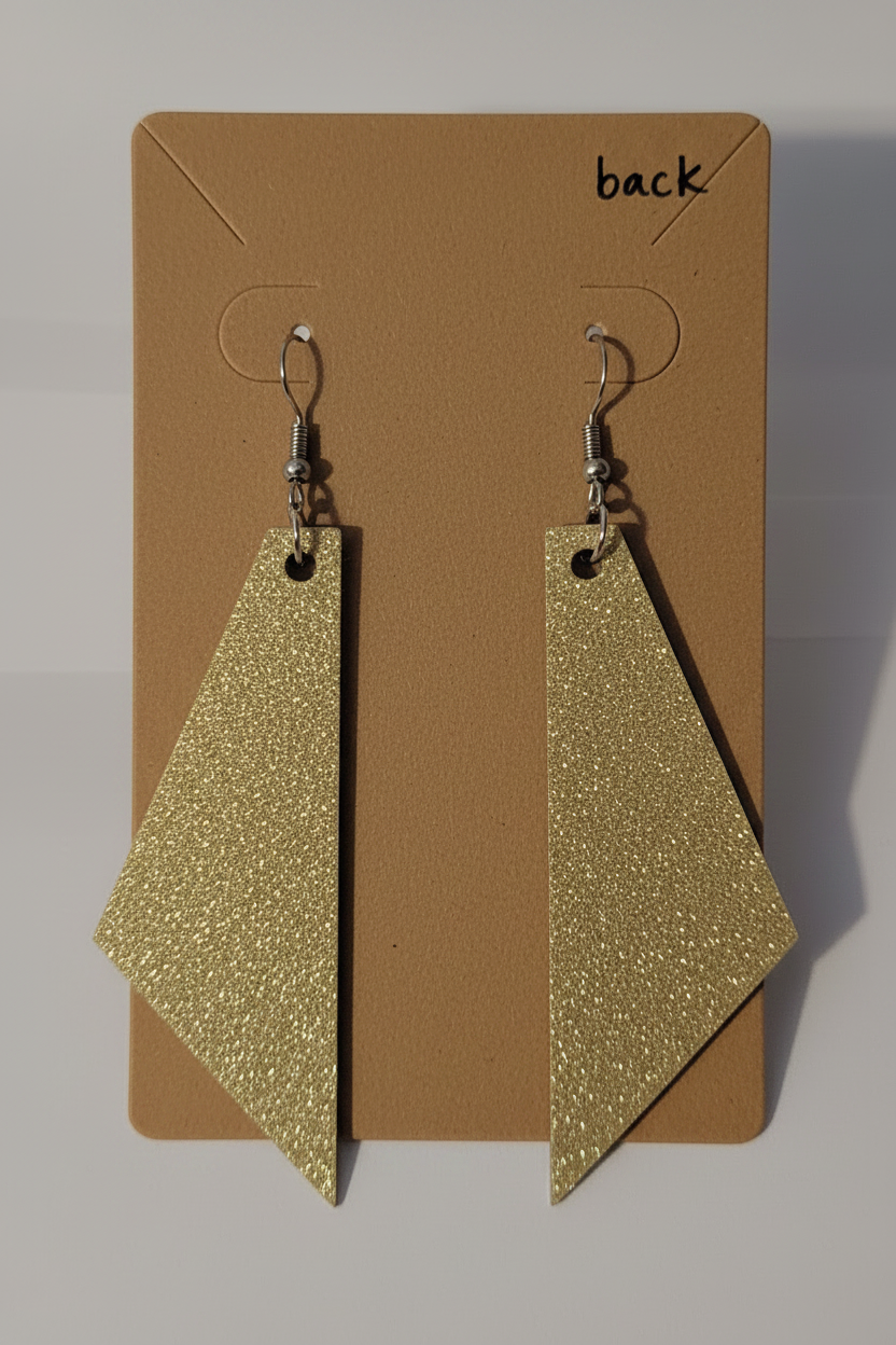Metallic Geometric Drop Earrings
