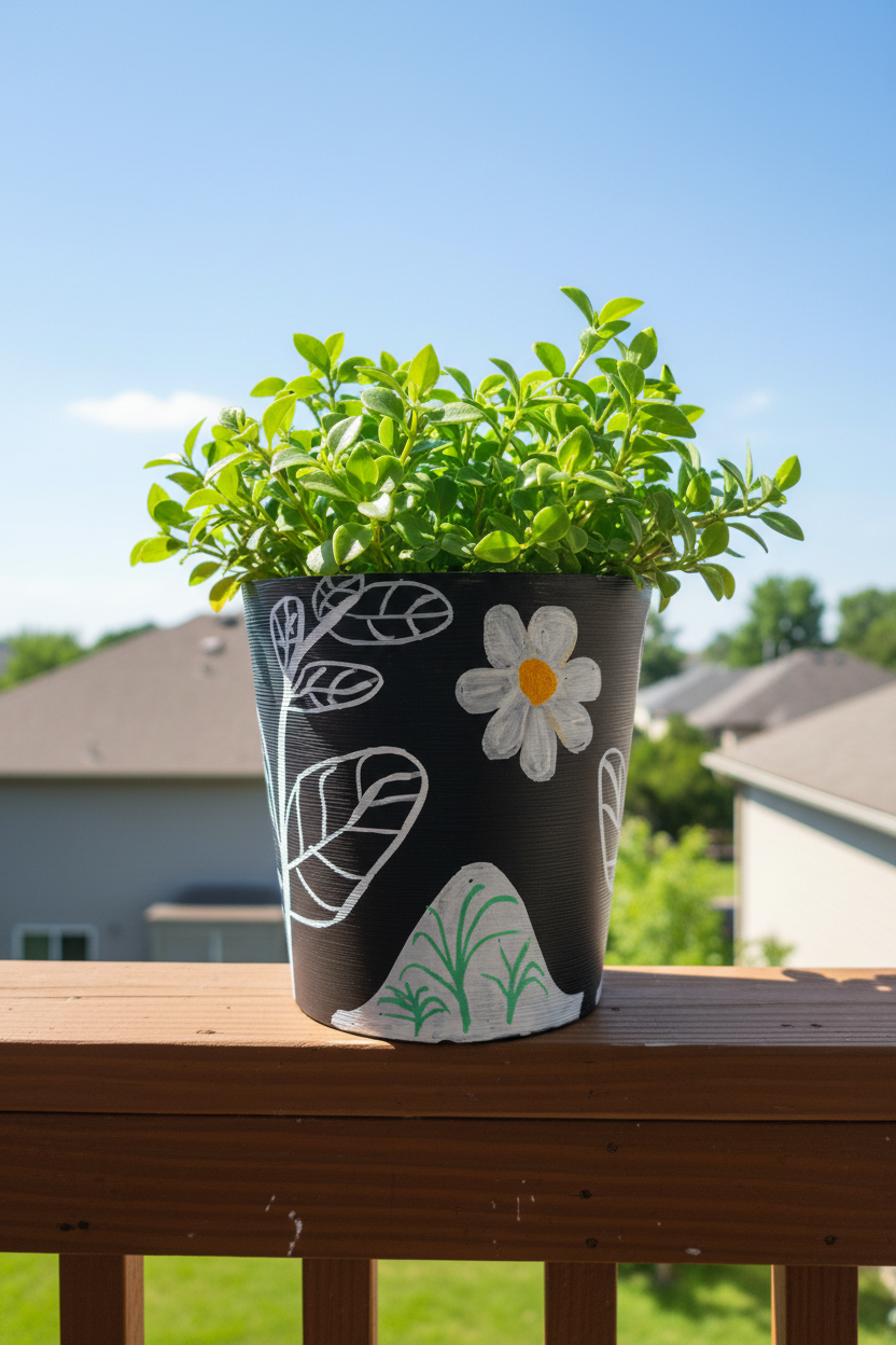 Whimsical Botanical Upcycled Planter