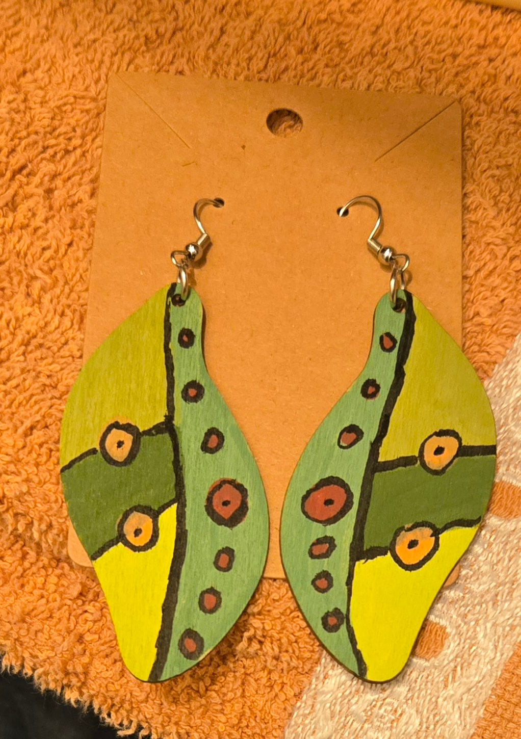 Botanical Wings Hand-Painted Earrings