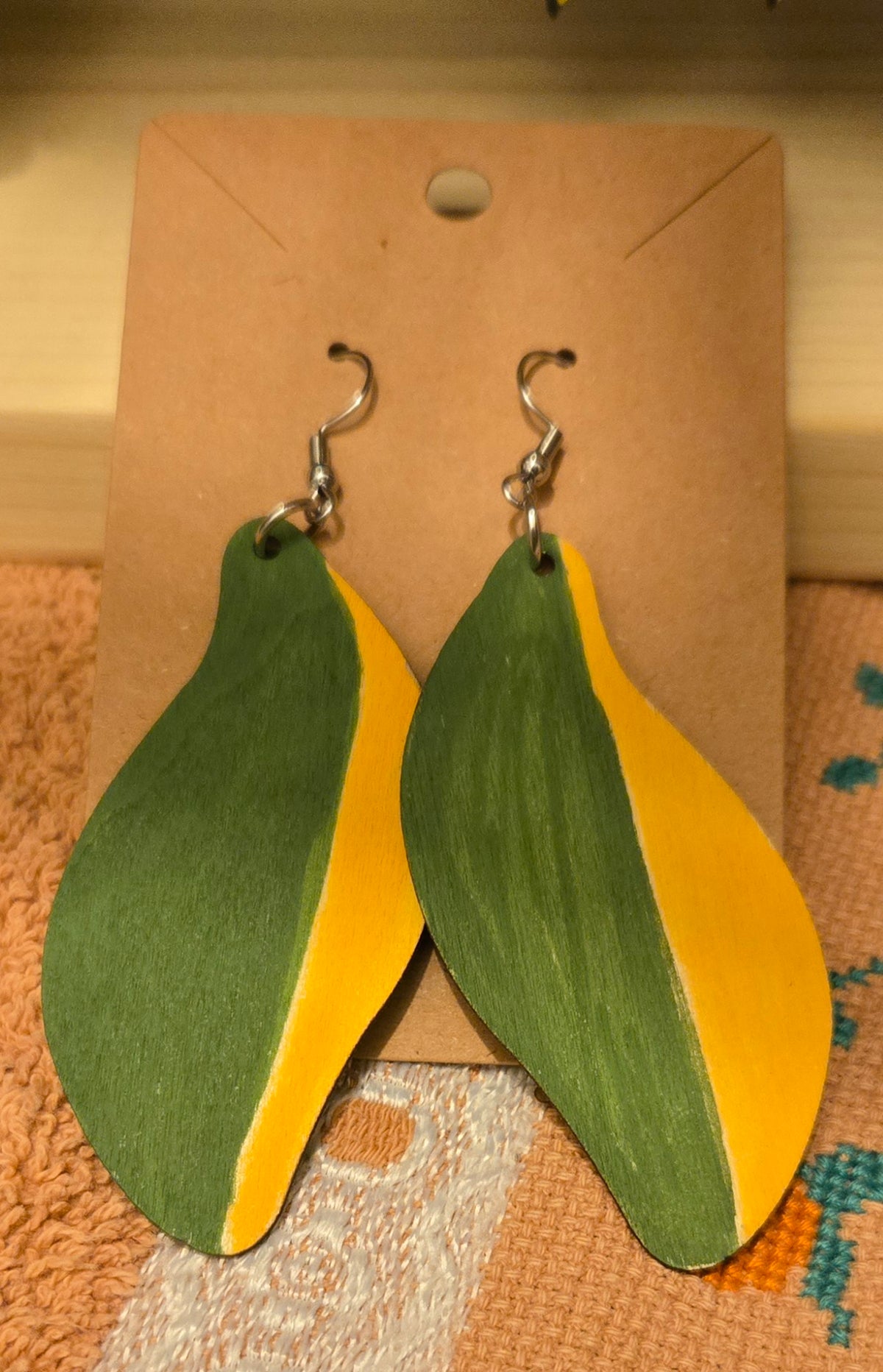 Botanical Wings Hand-Painted Earrings