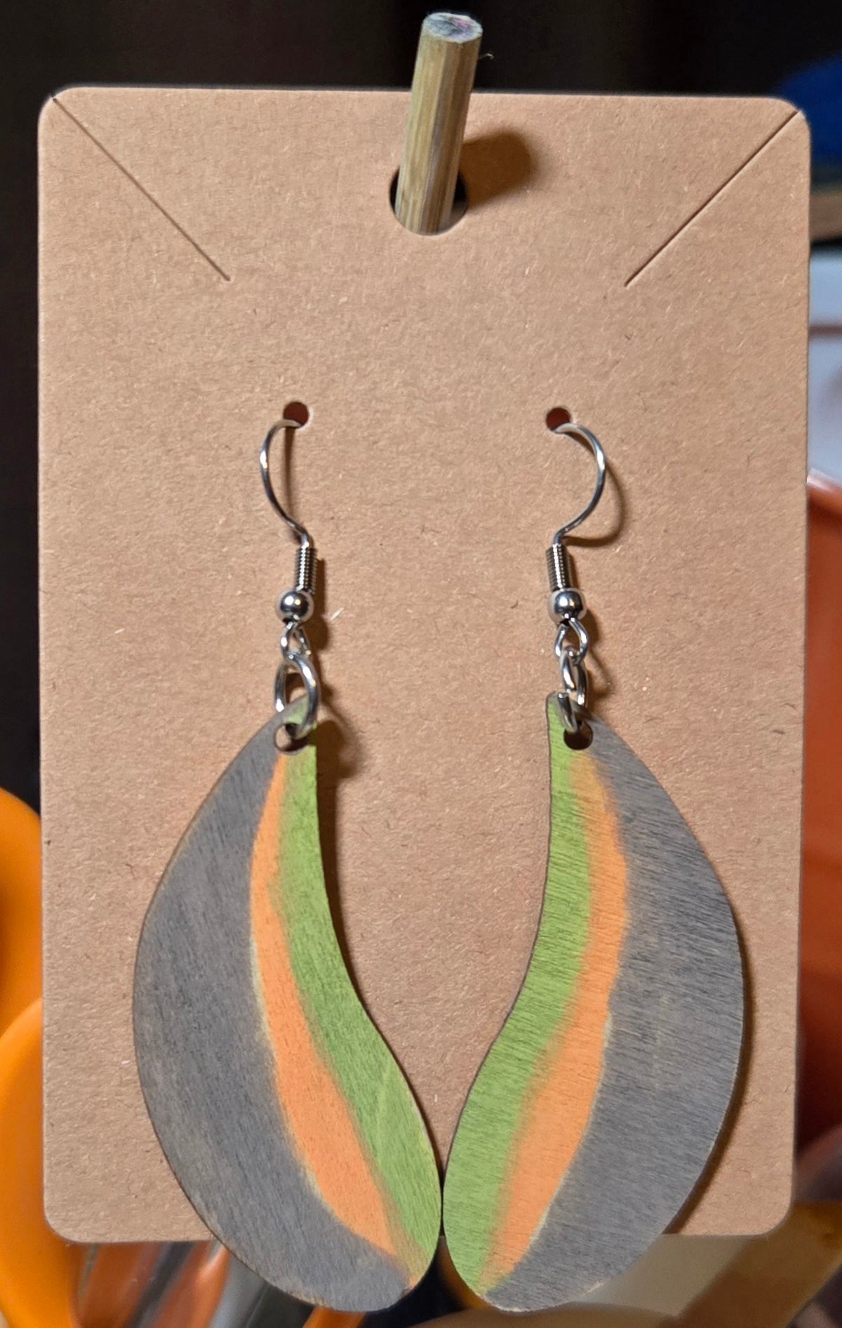 Harvest Leaf Wooden Earrings
