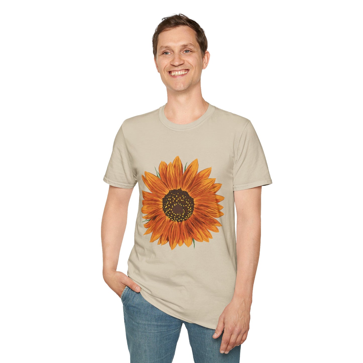 Sunflower Unisex Softstyle T-Shirt, Floral Tee, Summer Outfit, Gift for Her, Nature Lover Apparel, Casual Wear