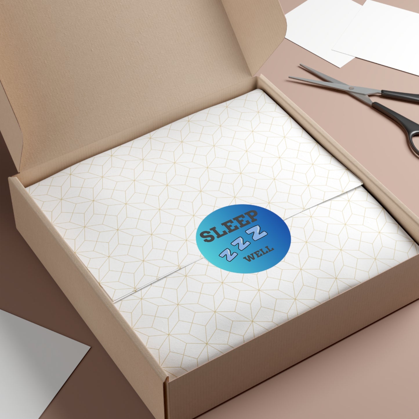 Sleep Well Round Vinyl Stickers, Relaxation Decor, Bedroom Essentials, Dorm Room Accessories