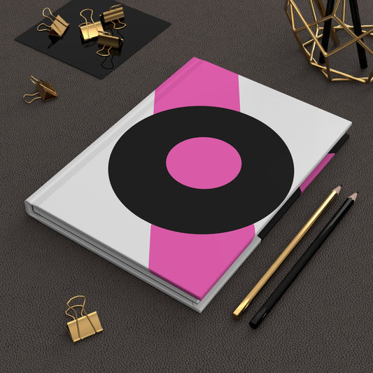 Minimalist Hardcover Journal with Bold Graphic Design - Modern Pink and Black