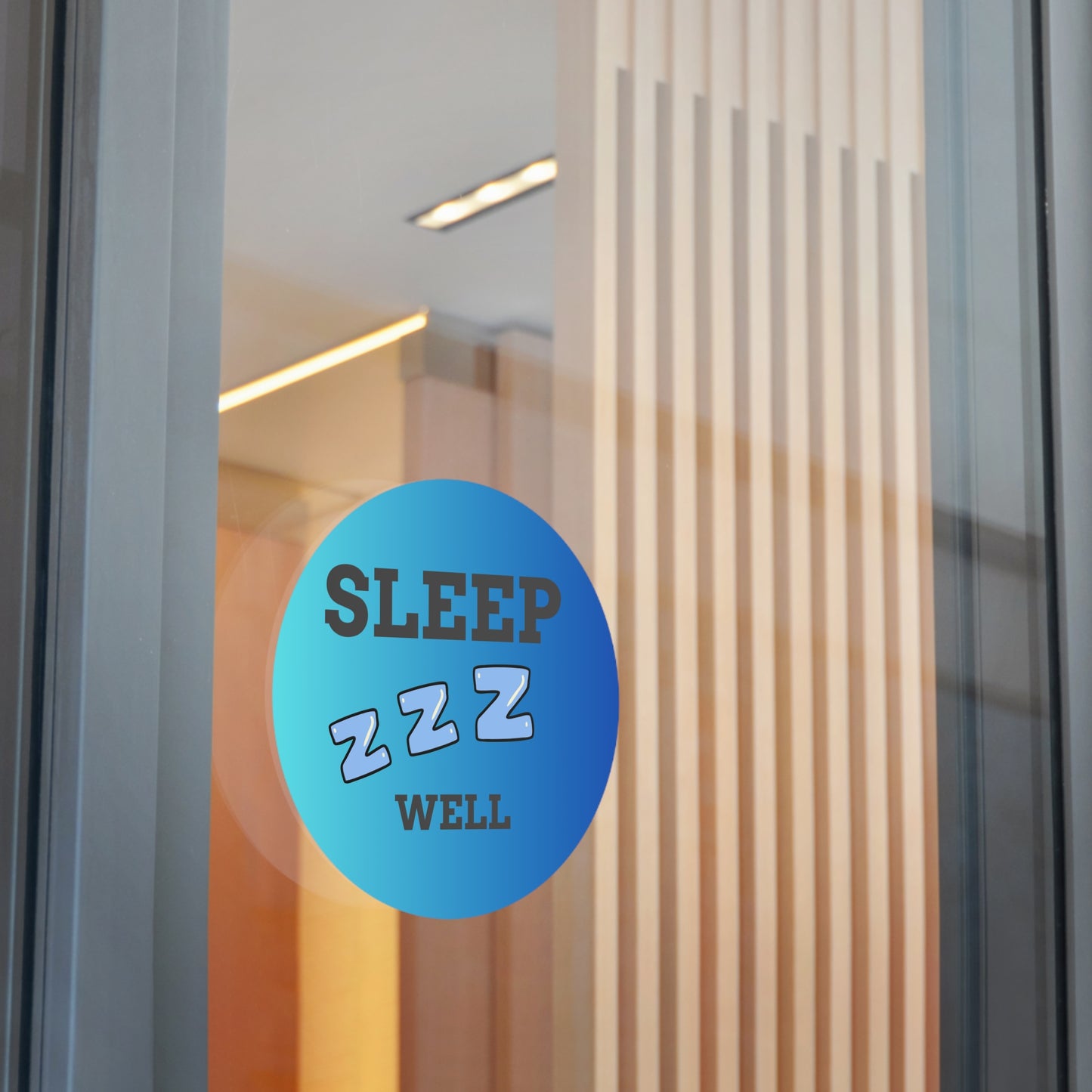 Sleep Well Round Vinyl Stickers, Relaxation Decor, Bedroom Essentials, Dorm Room Accessories