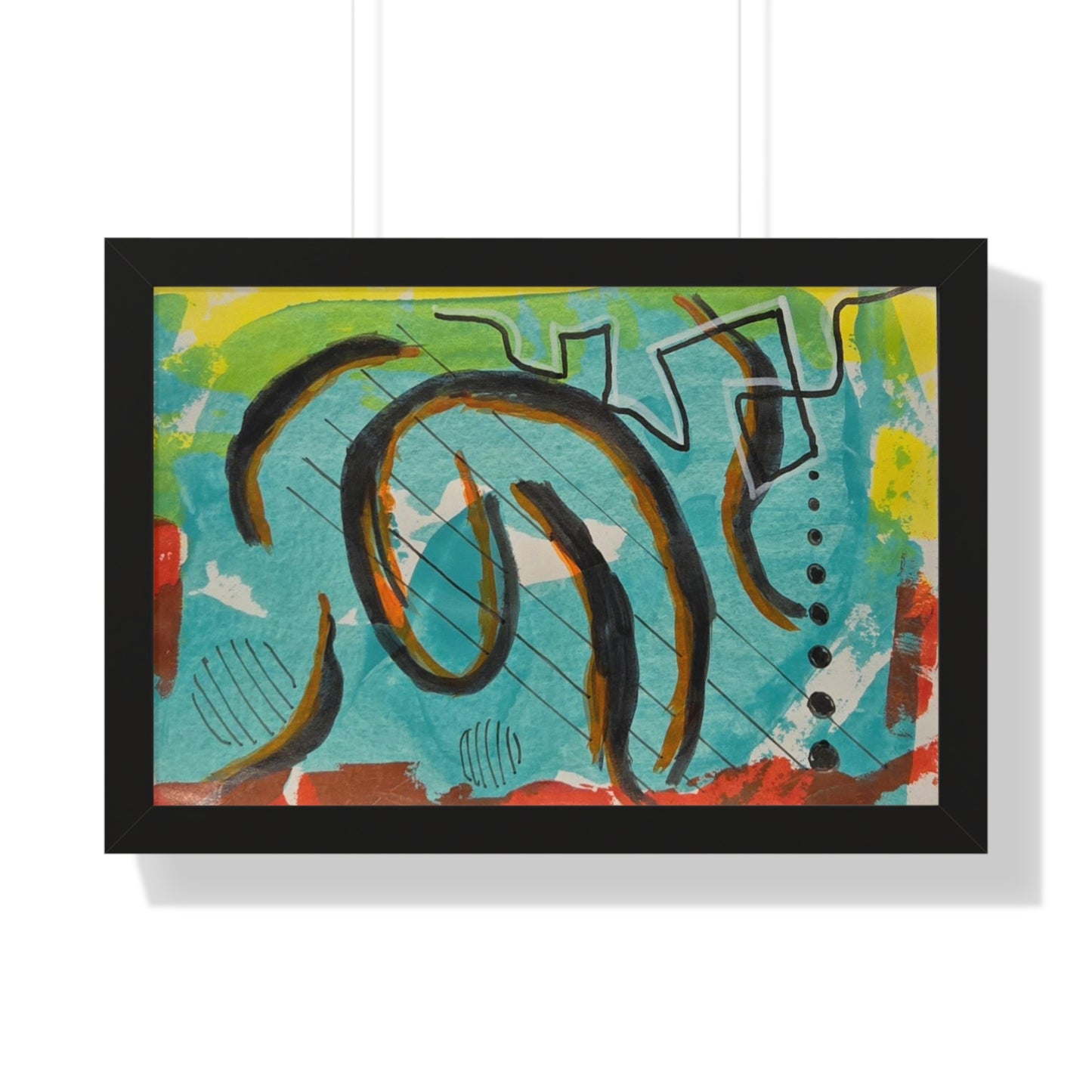 Ebb and Flow Poster Turquoise Abstract Brushstroke