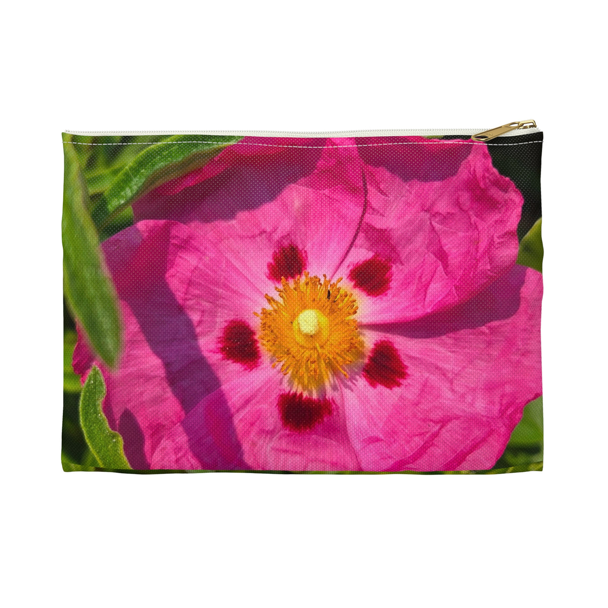 Pink Rockrose Floral Accessory Pouch
