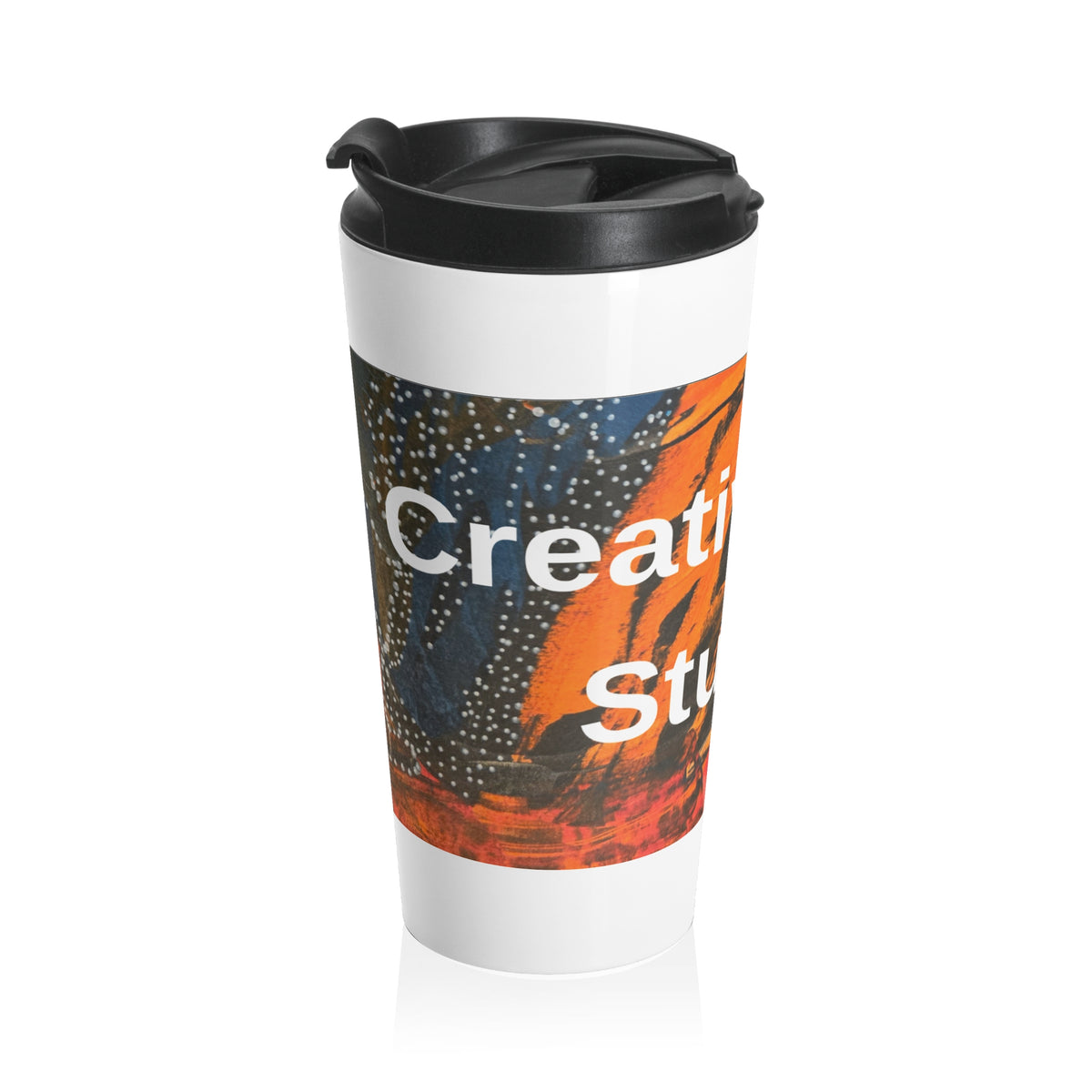 Abstract Art Travel Mug — Colorful Painterly 'Creative Studio' Stainless Steel Tumbler