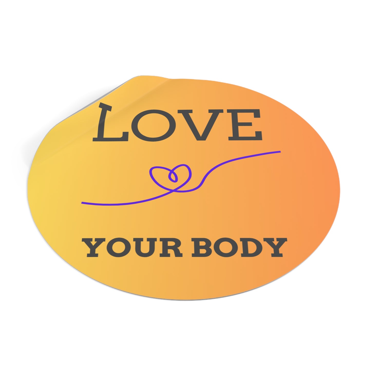 Empowering Love Your Body Vinyl Stickers, Self-Love Decor, Affirmation Stickers, Motivational Gifts, Body Positivity Merch