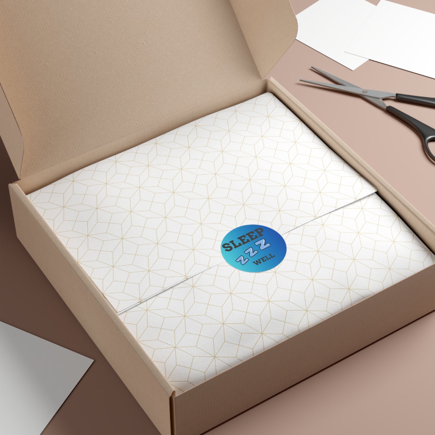 Sleep Well Round Vinyl Stickers, Relaxation Decor, Bedroom Essentials, Dorm Room Accessories