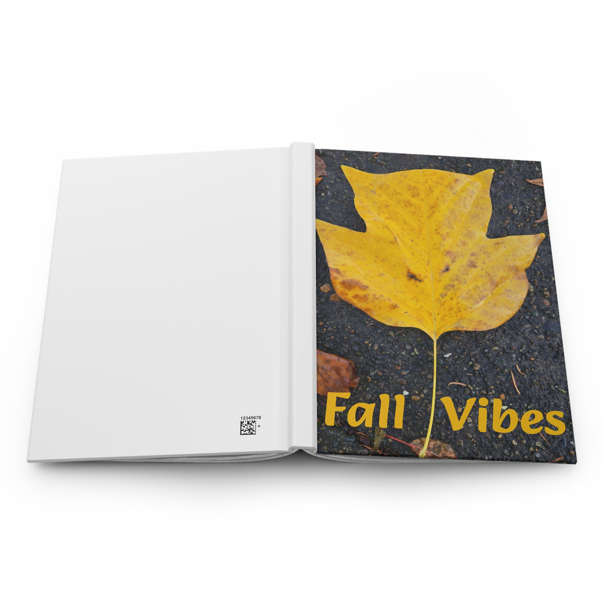 Fall Vibes Hardcover Journal — Lined Autumn Leaf Notebook