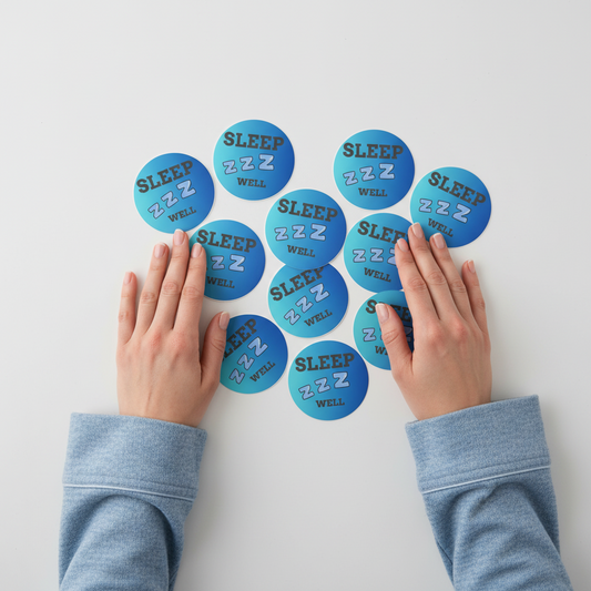 Sleep Well Round Vinyl Stickers, Relaxation Decor, Bedroom Essentials, Dorm Room Accessories