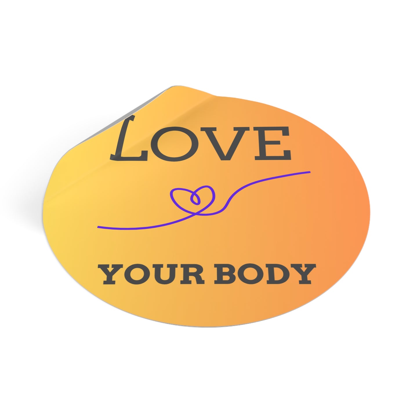 Empowering Love Your Body Vinyl Stickers, Self-Love Decor, Affirmation Stickers, Motivational Gifts, Body Positivity Merch