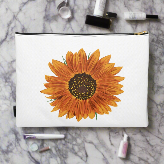 Sunflower Accessory Pouch | Floral Makeup Bag, Cute Organizer, Gift for Her, Travel Pouch, Sunflower Lover