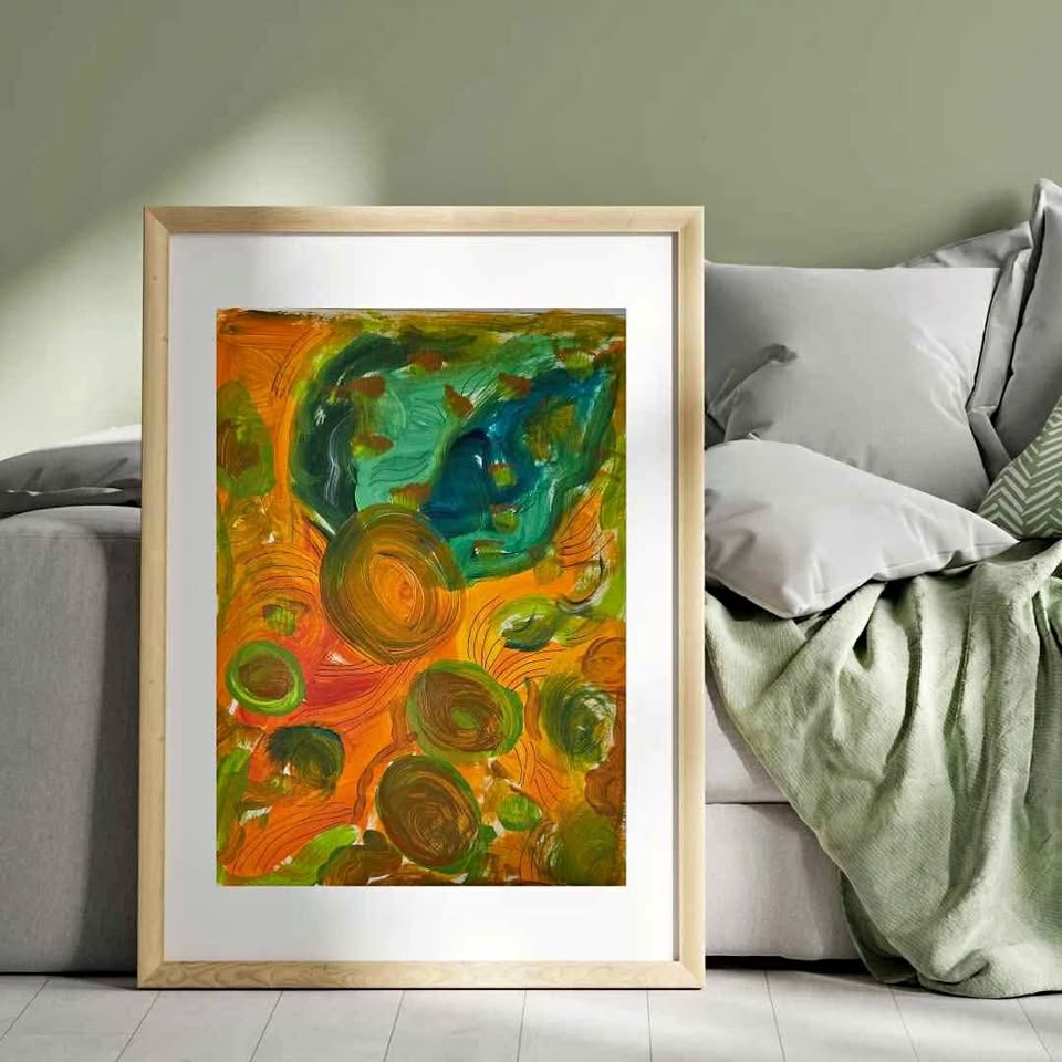 Citrus Love Original 9x12 Abstract Art