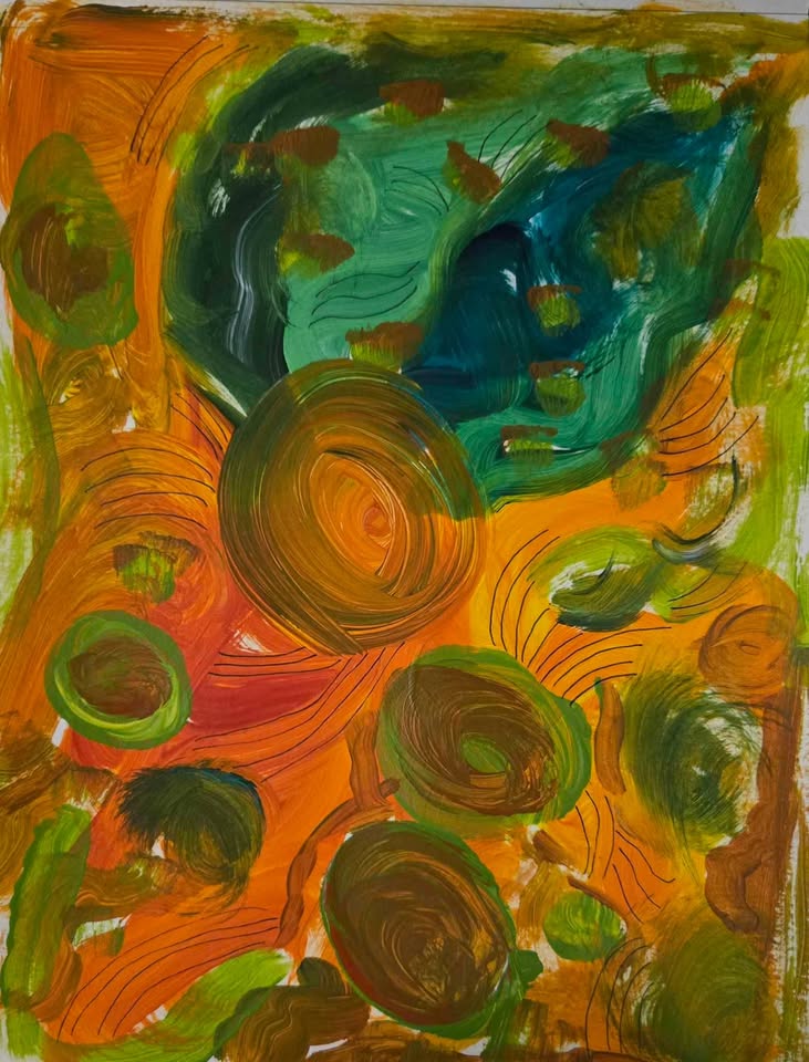 Citrus Love Original 9x12 Abstract Art